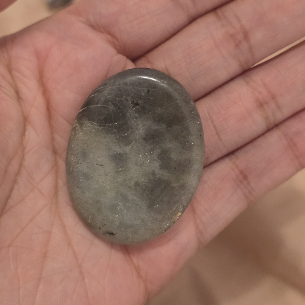 Gray Labradorite Palm Stone